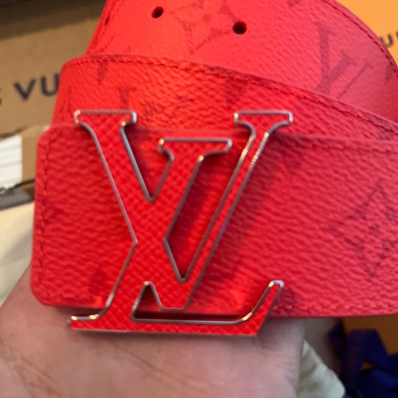 Louis Vuitton Red Monogram Mens Belt Size 90/36 M0464U - Picture 4 of 11